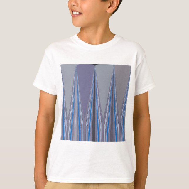 T-shirt Bleu, violet, gris Chevron Art Imprimer (Devant)
