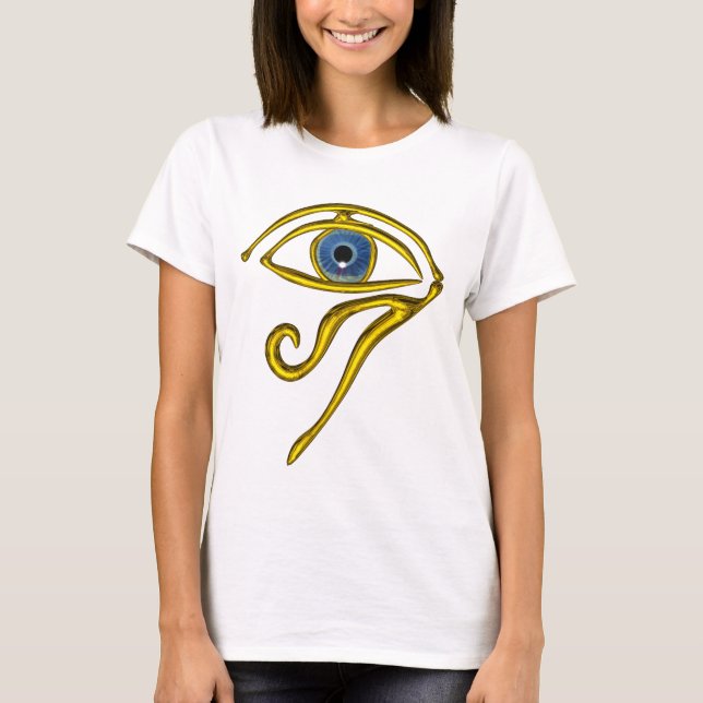 T-SHIRT BLEUE TALISMAN / OEIL OR HORUS (Devant)