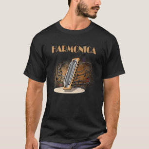 T-shirt Bleues Harmonica orgue harmoniciste 1