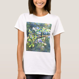 T-shirt Bleuets, fruit romantique Peinture d'aquarelle