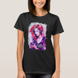 T-shirt Bliss de café - Aquarelle artistique