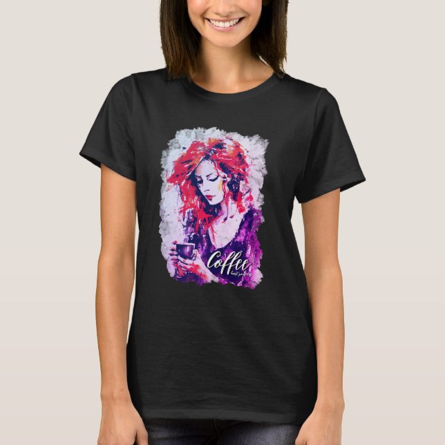 T-shirt Bliss de café - Aquarelle artistique (Devant)