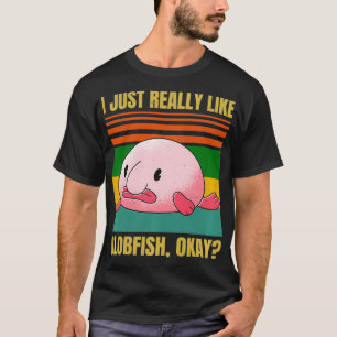 T-shirt Blobfish Lover  Funny Blobby Fishing  Retro Vintag