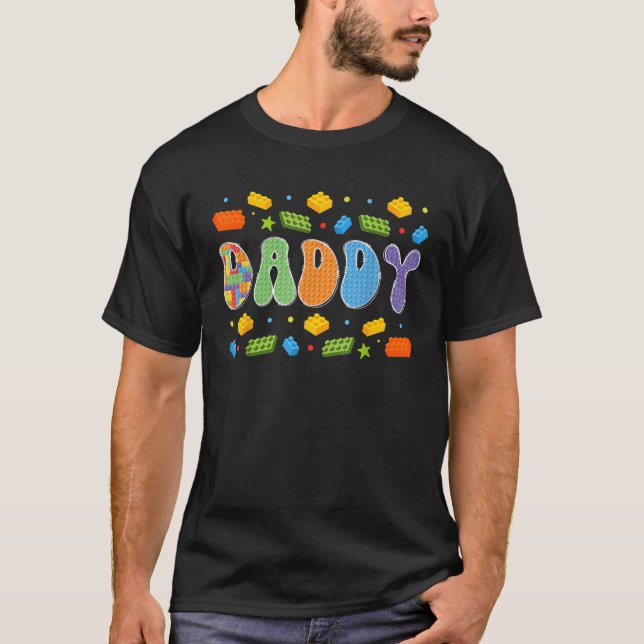 T-shirt Blocage de briques du bâtiment Daddy Matchin (Devant)