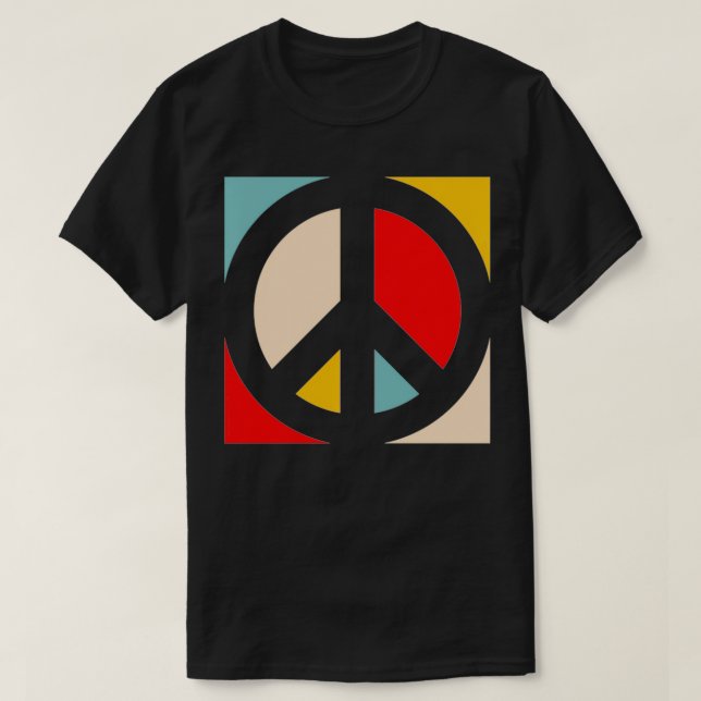 T-shirt Blocage de couleur, panneau de paix (Design devant)