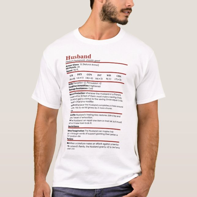 T-shirt Blocage d'escale pour maris Dungeons & Dragons (Devant)