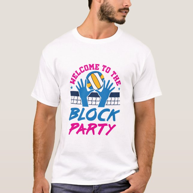 T-shirt Blocage intermédiaire du volley-ball Bienvenue au  (Devant)