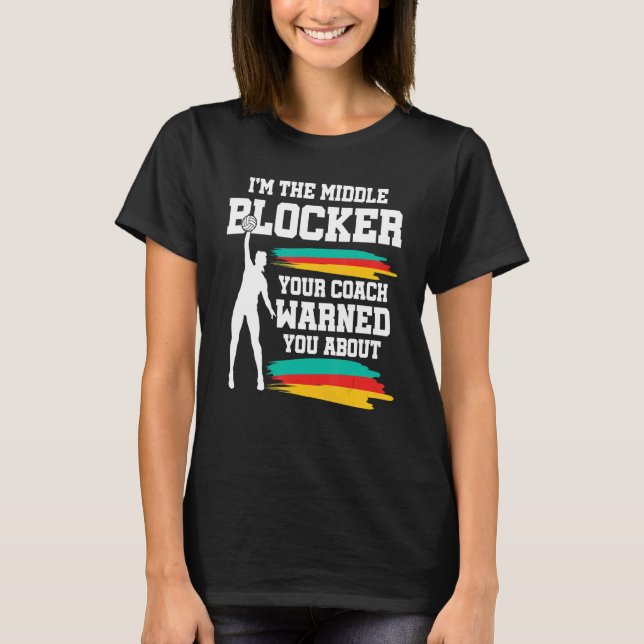 T-shirt Blocage moyen du joueur de volleyball (Devant)