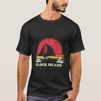 T-shirt Block Island Sail Boat Boating Captain Sailor Sail