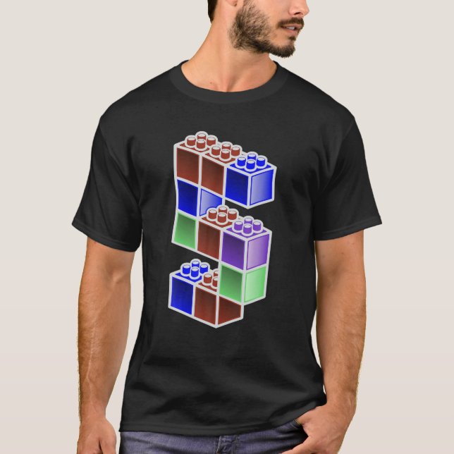 T-shirt Blocs amusants Bâtiment 5E Anniversaire Cadeau Coo (Devant)