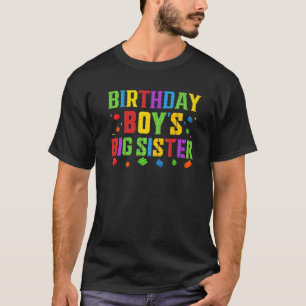 T-shirt Blocs Big Sister Boy's Birthday Master Brick Buil