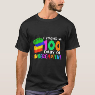 T-shirt Blocs Colorés J'Ai Empilé 100 Jours De Kindergar