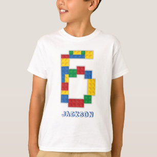 T-shirt Blocs de construction Briques d'anniversaire 6 ans