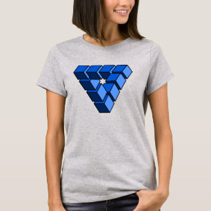 T-shirt Blocs de Jouet Noir Bleu Funny Triangle Pop Art