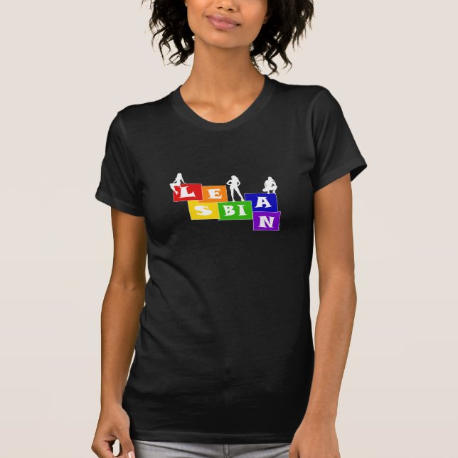 T-shirt Blocs lesbiennes (foncé) (Devant)