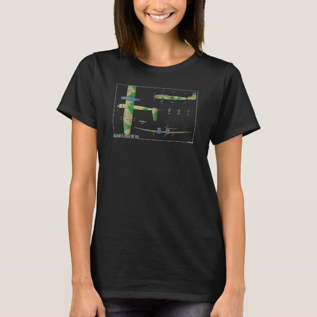 T-shirt Blohm & Voss BV 141 WW2 German Plane Diagram 1 (Devant)
