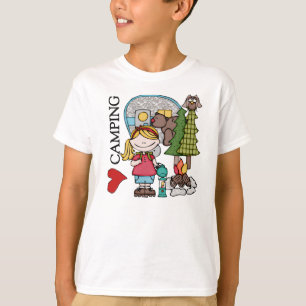T-shirt Blond Girl I Love Camping