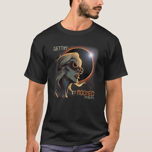 T-shirt Blonde Girl Total Solar Eclipse Getting Mooned 202 (Devant)