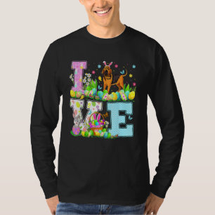 T-shirt Bloodhound Chien Pâques Chasse aux oeufs Amour Blo