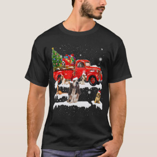 T-shirt Bloodhound équitation Camion Rouge Noël Joyeux Noë