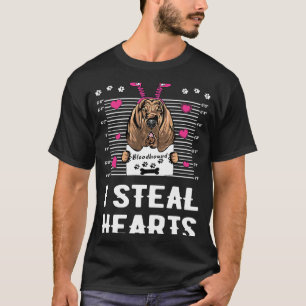 T-shirt Bloodhound I Steal Hearts Valentine Chien Valentin
