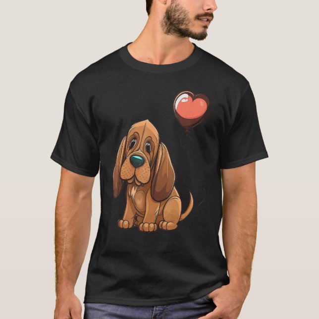 T-shirt Bloodhound Love Heart for Valentines Day on Bloodh (Devant)