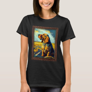 T-shirt Bloodhound Painting Sunflower Flower Mom Women Flo