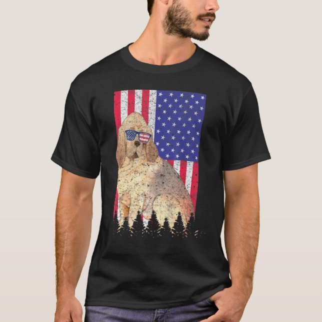 T-shirt Bloodhound Patriotic Chien Usa Pride drapeau améri (Devant)