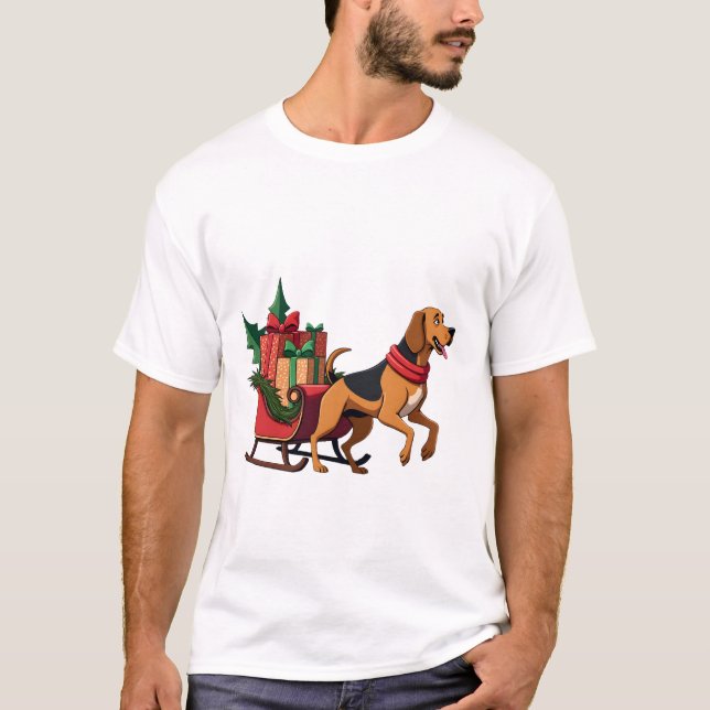 T-shirt Bloodhound Sleigh Puller (Devant)
