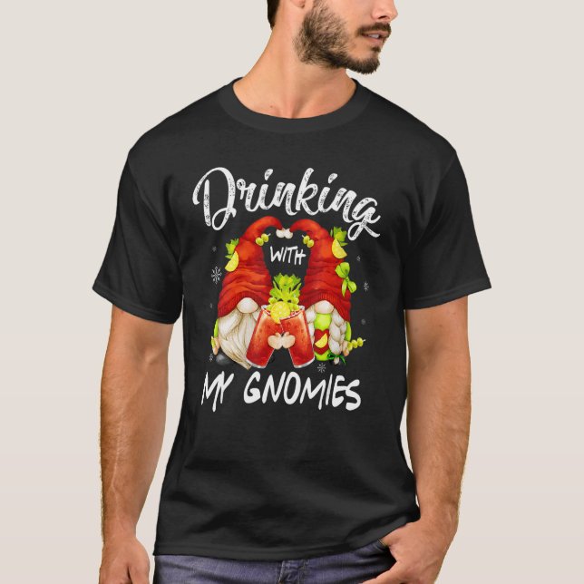 T-shirt Bloody Mary Gnome Aime Boire Avec Mes Gnomies (Devant)