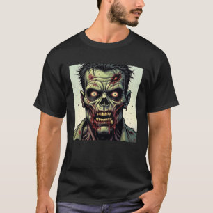 T-shirt Bloody Zombie Face Comic Pop Art Halloween