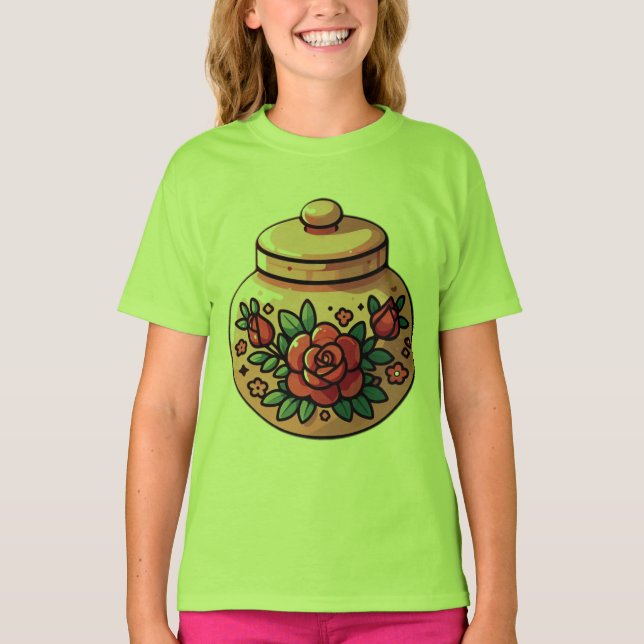 T-shirt Bloom enchanté dans un pot" (Devant)