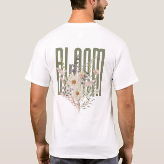 T-shirt Bloom Floral Typographie Cottagecore esthétique