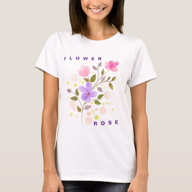 T-shirt Bloom With Grace - Elegant Pastel Floral Women’s  (Devant)