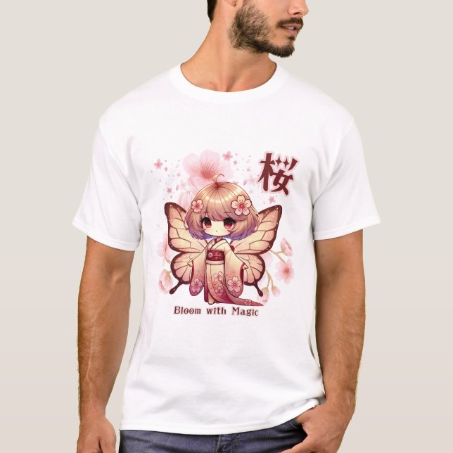 T-shirt Bloom with Magic - Kawaii Sakura Fairy (Devant)