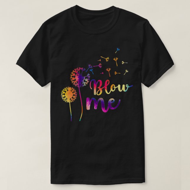 T-shirt Blow Me Tie Dye Dandelion, Fleurs Motif Making (Design devant)