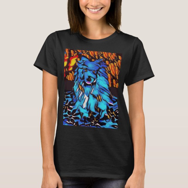 T-shirt BLU GENES chien lapphund VIVID COULEUR CHEMISES (Devant)