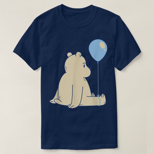 T-shirt Blue Balloon Ice Bear  (Design devant)