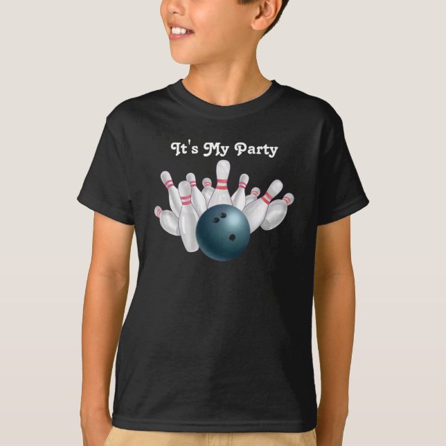T-shirt Blue Bowling Party (Devant)
