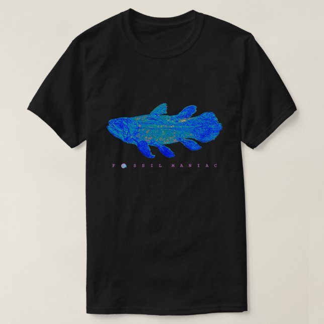 T-shirt Blue Coelacanth Fossile (Design devant)