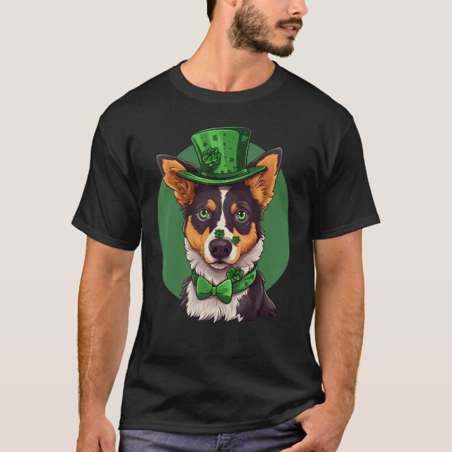 T-shirt Blue Heeler shamrock St Patricks Day Australian Ca (Devant)