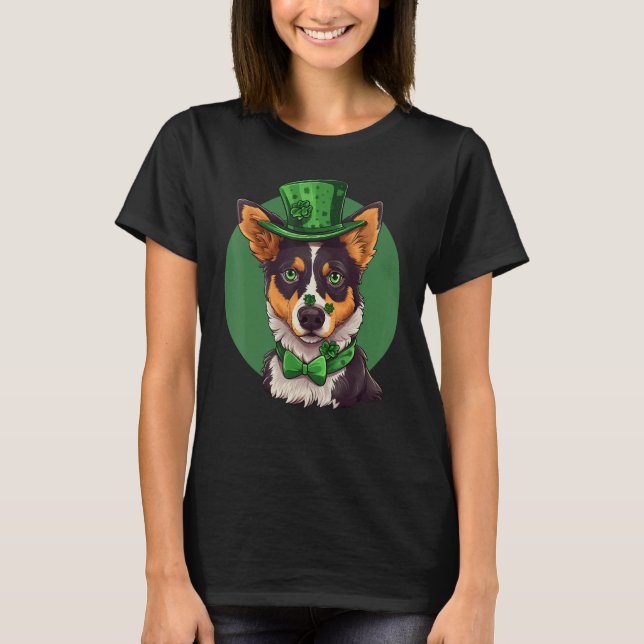 T-shirt Blue Heeler shamrock St Patricks Day Australian Ca (Devant)