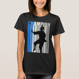 T-shirt Blue Karate Champion Girions Birthday Competition