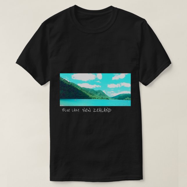 T-shirt Blue Lake New Zealand Lake Tikatipu Voyage (Design devant)