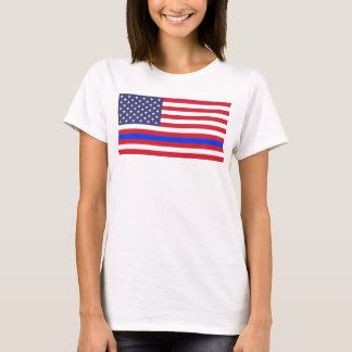 T-shirt "BLUE LINE MINCE sur le DRAPEAU "