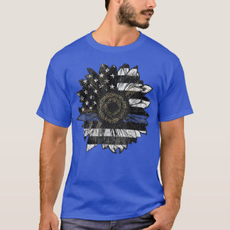 T-shirt Blue Line Sunflower Police Sunflower Law Enforceme