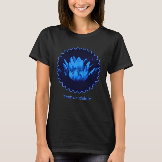 T-shirt Blue Lotus Flower Personalized  (Devant)