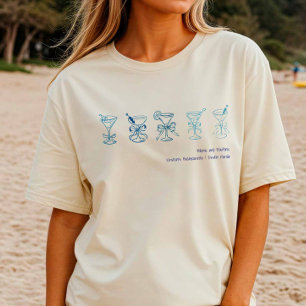 T-shirt Blue Martini Plage Bachelorette Couverture ou somm