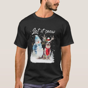 T-shirt Blue Merle Collie Père Noël Chien Noël Snowman Noë