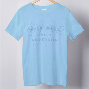 T-shirt Blue Modern Arc en ciel et étoiles Baby shower ble